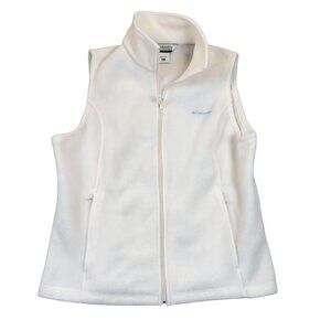 Columbia Womens Vest XL Benton Spring Gilet White Sea Salt Full Zip Plush Fleece